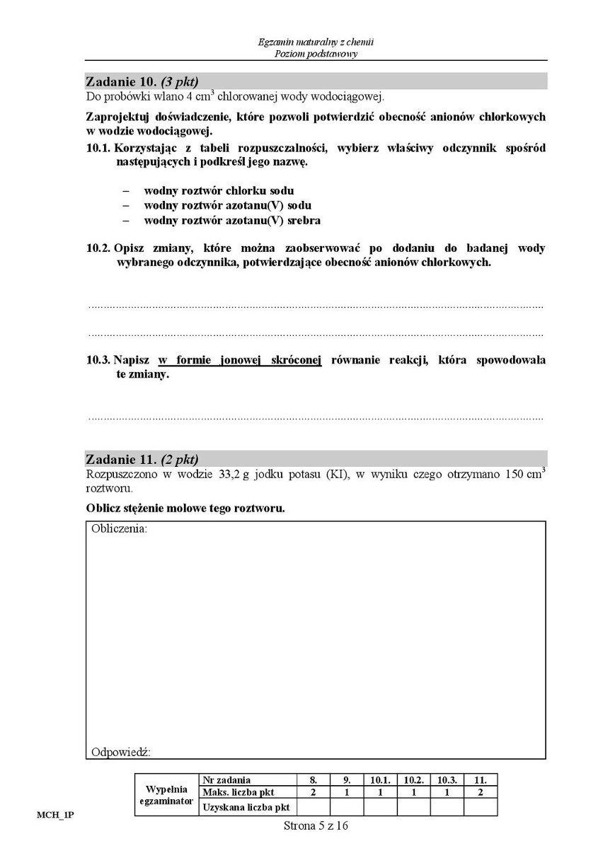 Stara matura 2016: Chemia podstawowa [ODPOWIEDZI, ARKUSZ...