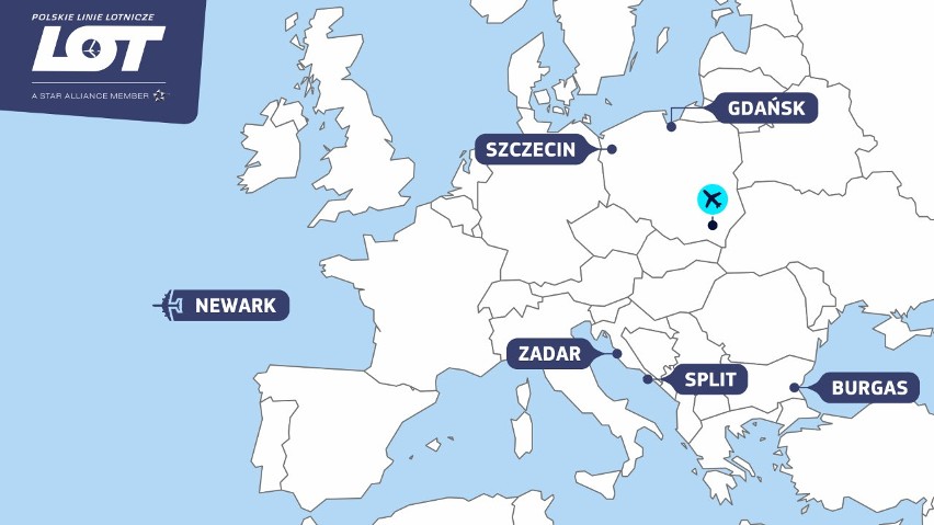 Bogata siatka wakacyjnych połączeń LOT z lotniska w Jasionce. Nowością jest Split w Chorwacji - od 27 czerwca 