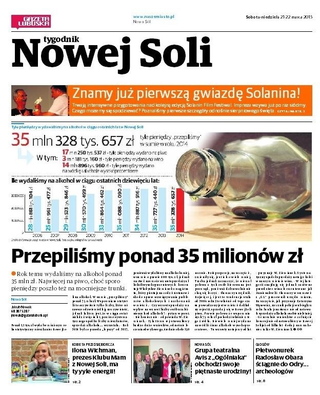 Oto okładka sobotniego Tygodnika Nowej Soli.