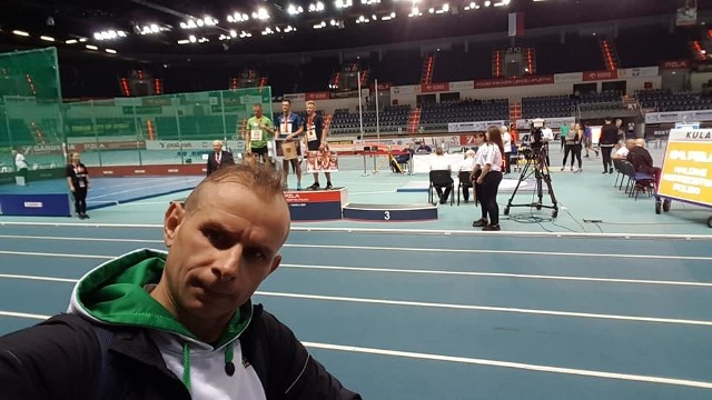Rafał Fedaczyński (AZS UMCS Lublin) po starcie w halowych mistrzostwach Polski seniorów w lekkiej atletyce, które w weekend odbywają się w Arenie Toruń