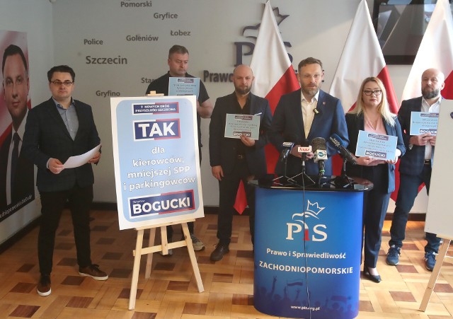 Konferencja prasowa Zbigniewa Boguckiego i kandydatów PiS w wyborach samorządowych