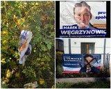 Wybory samorządowe 2018 Dąbrowa Górnicza: walka wyborcza trwa. Zniszczone plakaty i banery kandydatów. Policja szuka sprawców ZDJĘCIA 