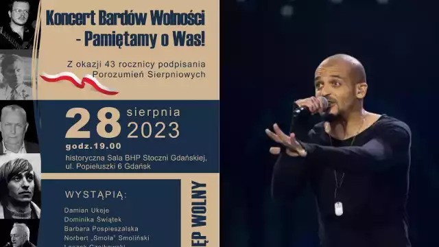 Koncert „Bardowie Wolności – Pamiętamy o Was!” w sali BHP Stoczni Gdańskiej 28 sierpnia