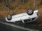 Wypadek w powiecie lwóweckim. Auto dachowało [ZDJĘCIA]