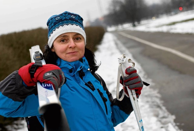 Ilona Małysz biegała wczoraj nad Wisłą. Żałowała, że brak wytyczonego śladu dla nart