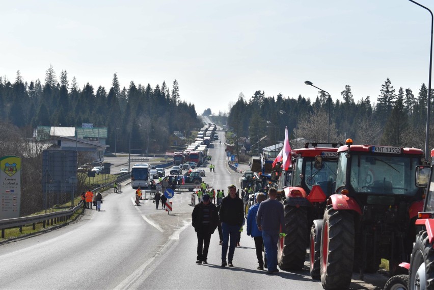 Protest rolników na granicy w Chyżnem