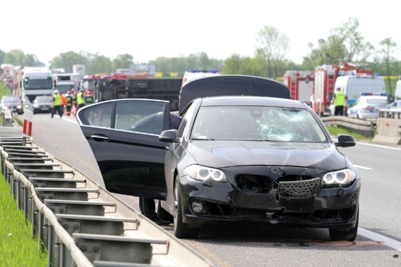 Wypadek na A4. Przewróciła się ciężarówka, 12.05.2015