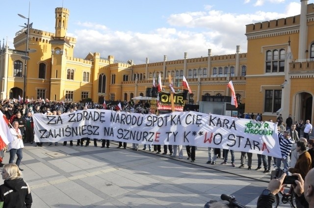 Marsz narodowców przeciwko uchodźcom we Wrocławiu