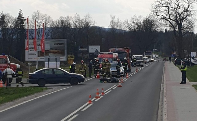Wypadek na DK 52 w Barwałdzie Górnym