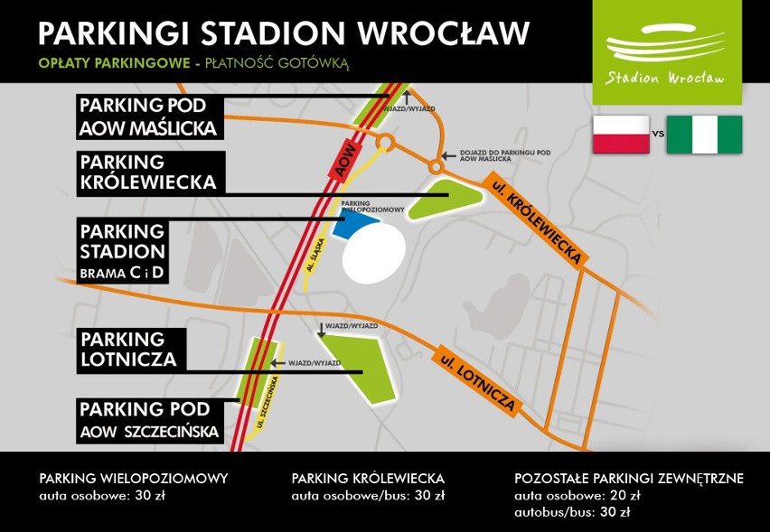 Polska - Nigeria we Wrocławiu. Korki pod stadionem [PARKINGI, DOJAZD]