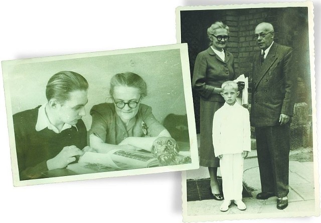 Po lewej: Halina Kalina z synem Wojtkiem.Po prawej: A tu Halina na Pierwszej Komunii swego chrześniaka w Białymstoku.