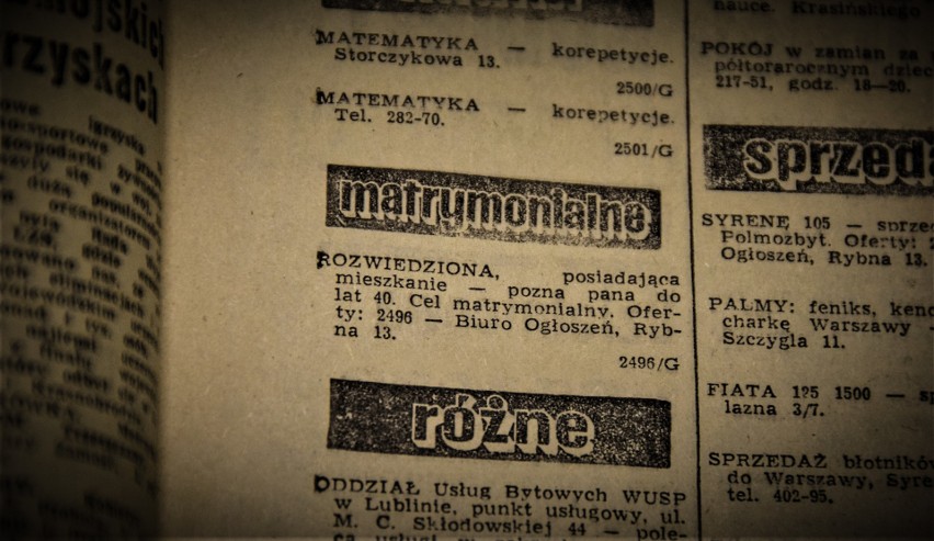 Ogłoszenie matrymonialne z archiwalnego wydania Kuriera...