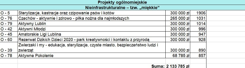 Budżet obywatelski w Lublinie. Zwycięskie projekty...