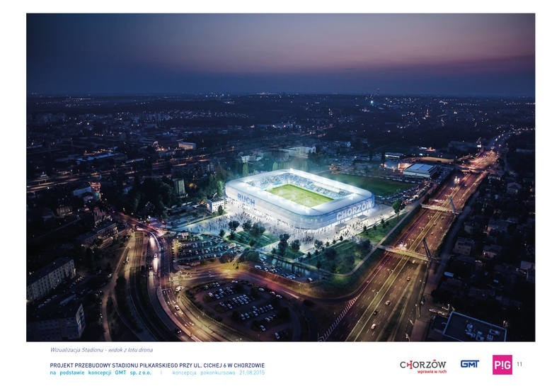 Wizualizacja stadionu Ruchu Chorzów.