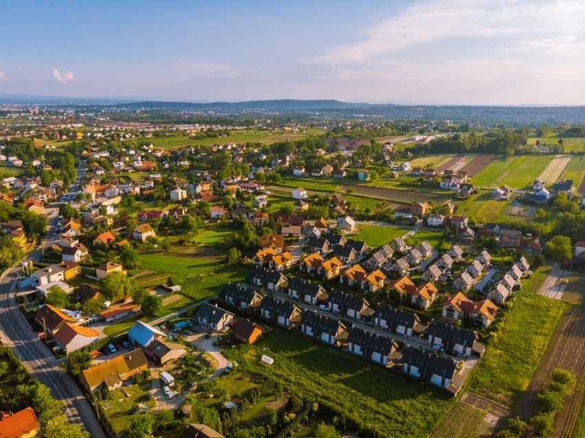 Podkrakowska gmina Zielonki z lotu ptaka