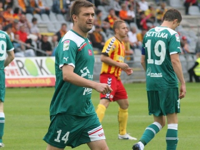 Pochodzący z powiatu opatowskiego Dariusz Pietrasiak (na zdjęciu jeszcze w barwach Śląska Wrocław) z powodzeniem gra w ekstraklasie. 