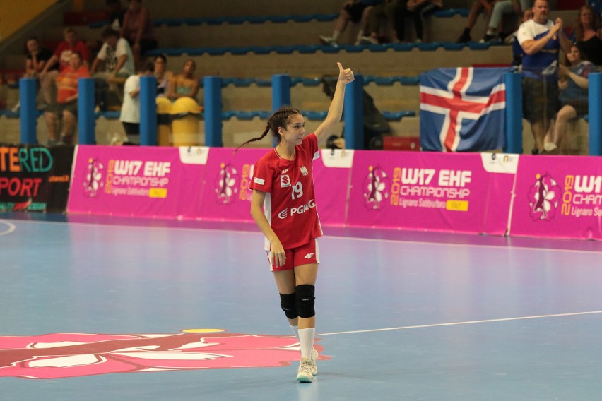 Michalina Pastuszka podczas meczu z Islandią.
