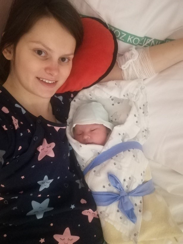Karolina Wieczorek i jej córeczka Natalka, która urodziła...
