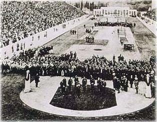 Ceremonia otwarcia na stadionie Panathinaiko