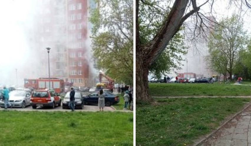 Koszalin. Pożar mieszkania w bloku na Podgórnej. Jedna osoba poszkodowana [ZDJĘCIA]