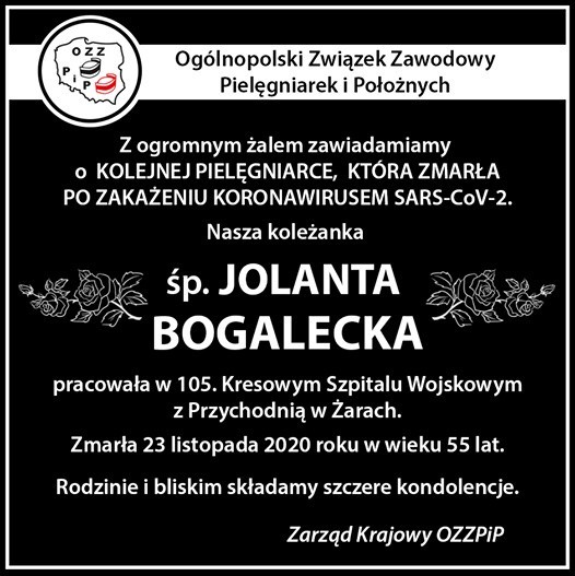 Nekrologi zmarłych pielęgniarek zamieszcza w sieci...