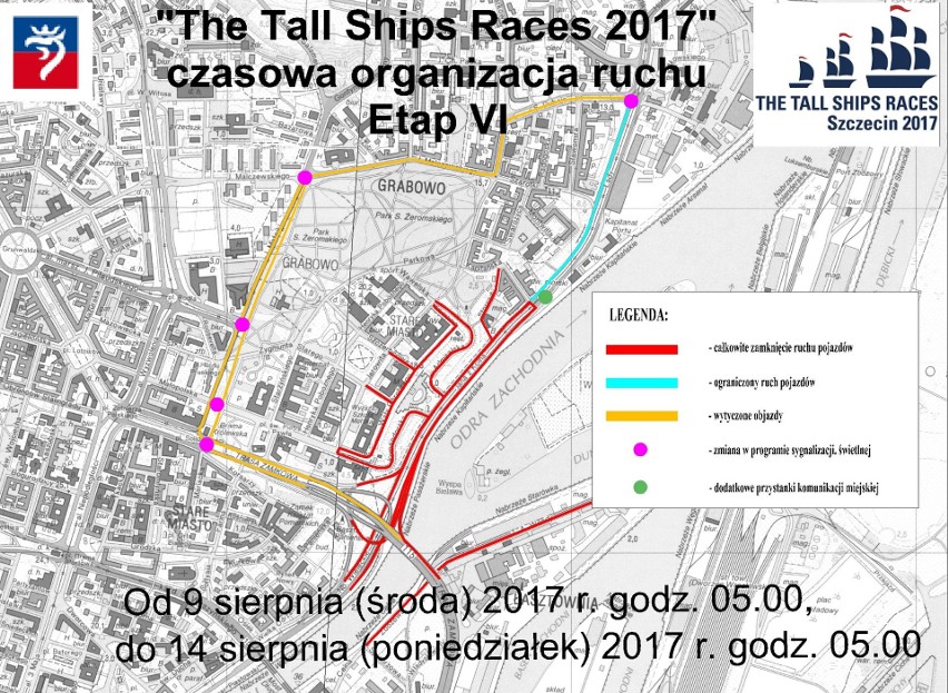 The Tall Ships Races w Szczecinie: Utrudnienia dla kierowców, zmiany w komunikacji miejskiej