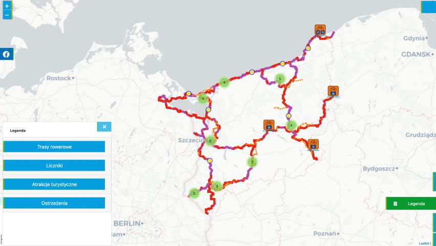 Interaktywna mapa tras rowerowych w woj. zachodniopomorskim. Teraz łatwiej zaplanować podróż