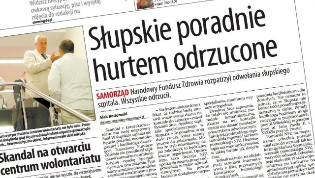 W sobotę w "Głosie": Słupskie poradnie hurtem odrzucone.