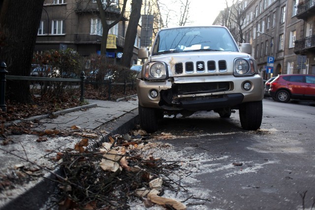 Drzewo uszkodziło cztery samochody na ul. Sienkiewicza