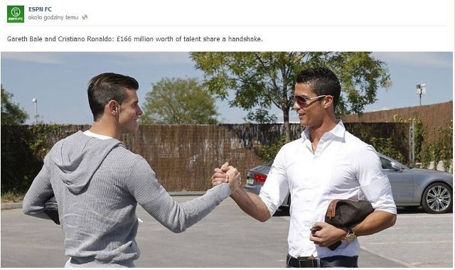 Cristiano Ronaldo powitał Garetha Bale'a w Madrycie