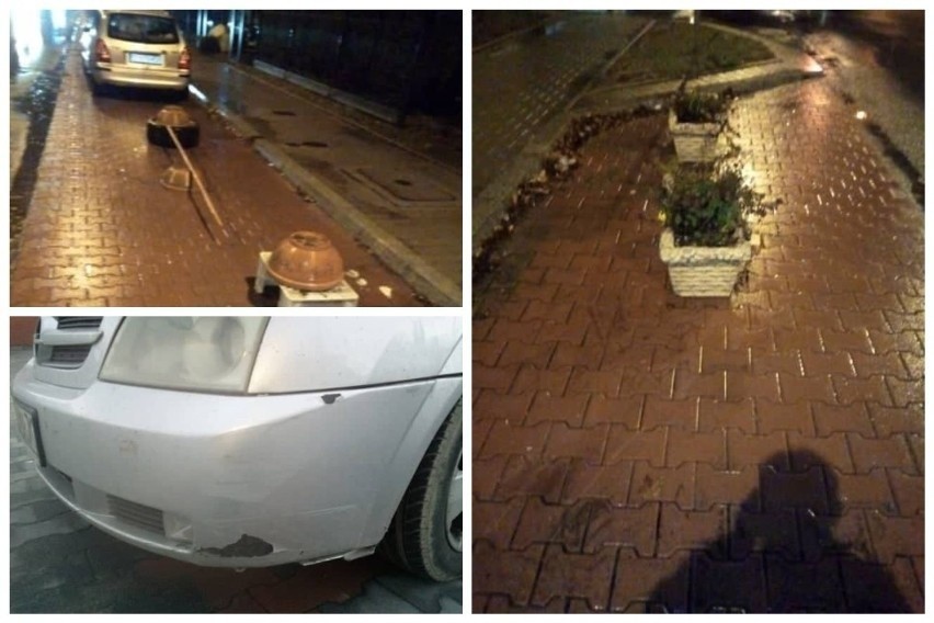 Limanowa. Auto uszkodzone na miejskich donicach. Policja przesłuchała zastępcę burmistrza 