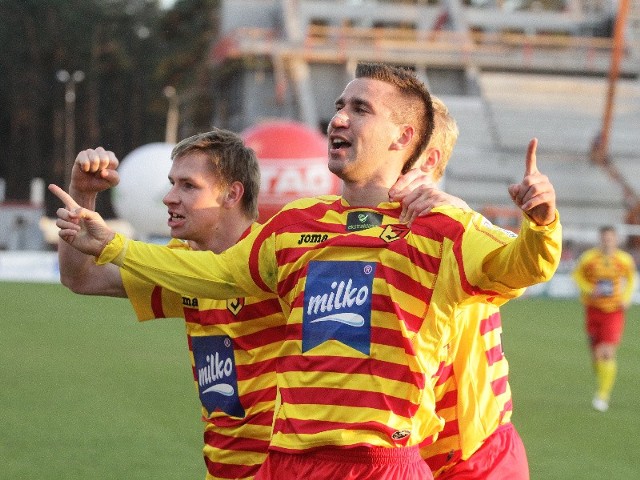 Jagiellonia Białystok pokonała u siebie Arkę Gdynia 1:0 po golu Marcina Burkhardta (na zdjęciu)