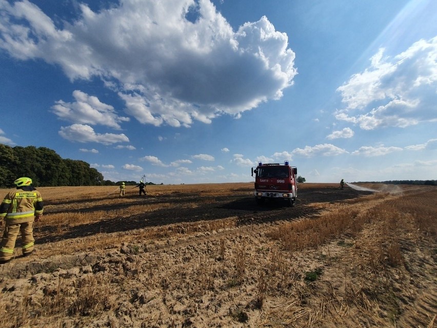 Pożar ścierniska koło Czaplinka