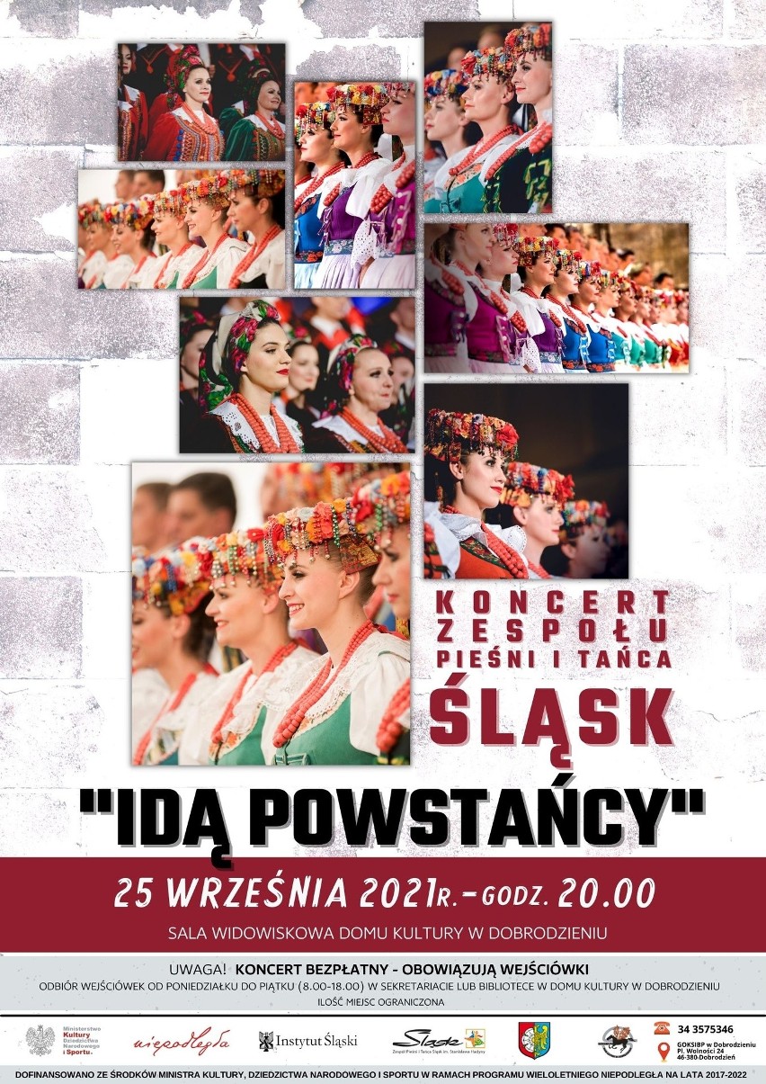 Koncert Zespołu Pieśni i Tańca “Śląsk” w sobotę w Dobrodzieniu 