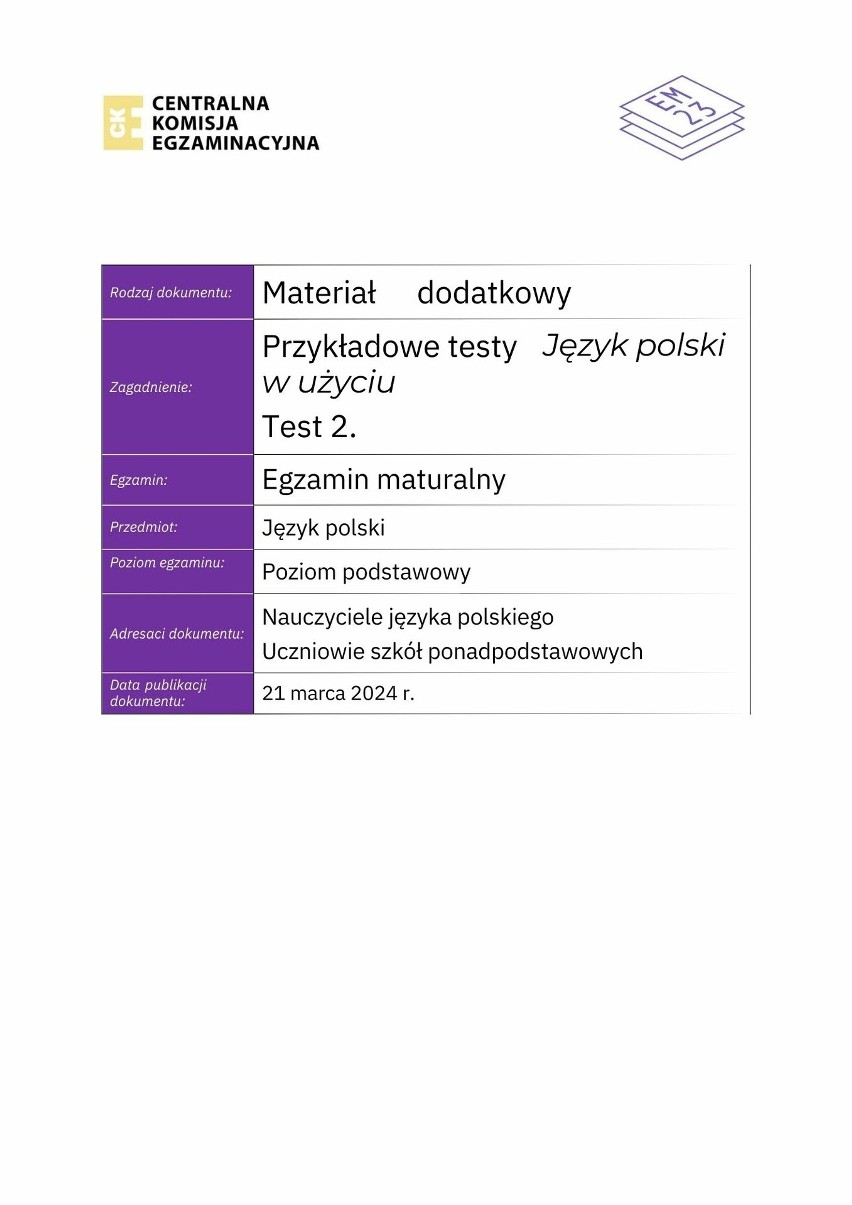 CKE opublikowało ważne materiały dla maturzystów. Język polski w użyciu na maturze z języka polskiego. Tak przygotujesz się do egzaminu