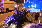 Wypadek na obwodnicy Wrocławia. Kierowca nie opanował 5 litrowego forda [ZDJĘCIA]