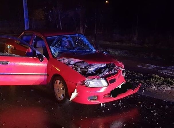 Przasnysz. Wypadek na ul. Żwirki i Wigury. Dwie osoby trafiły do szpitala. 23.02.2020 [ZDJĘCIA]