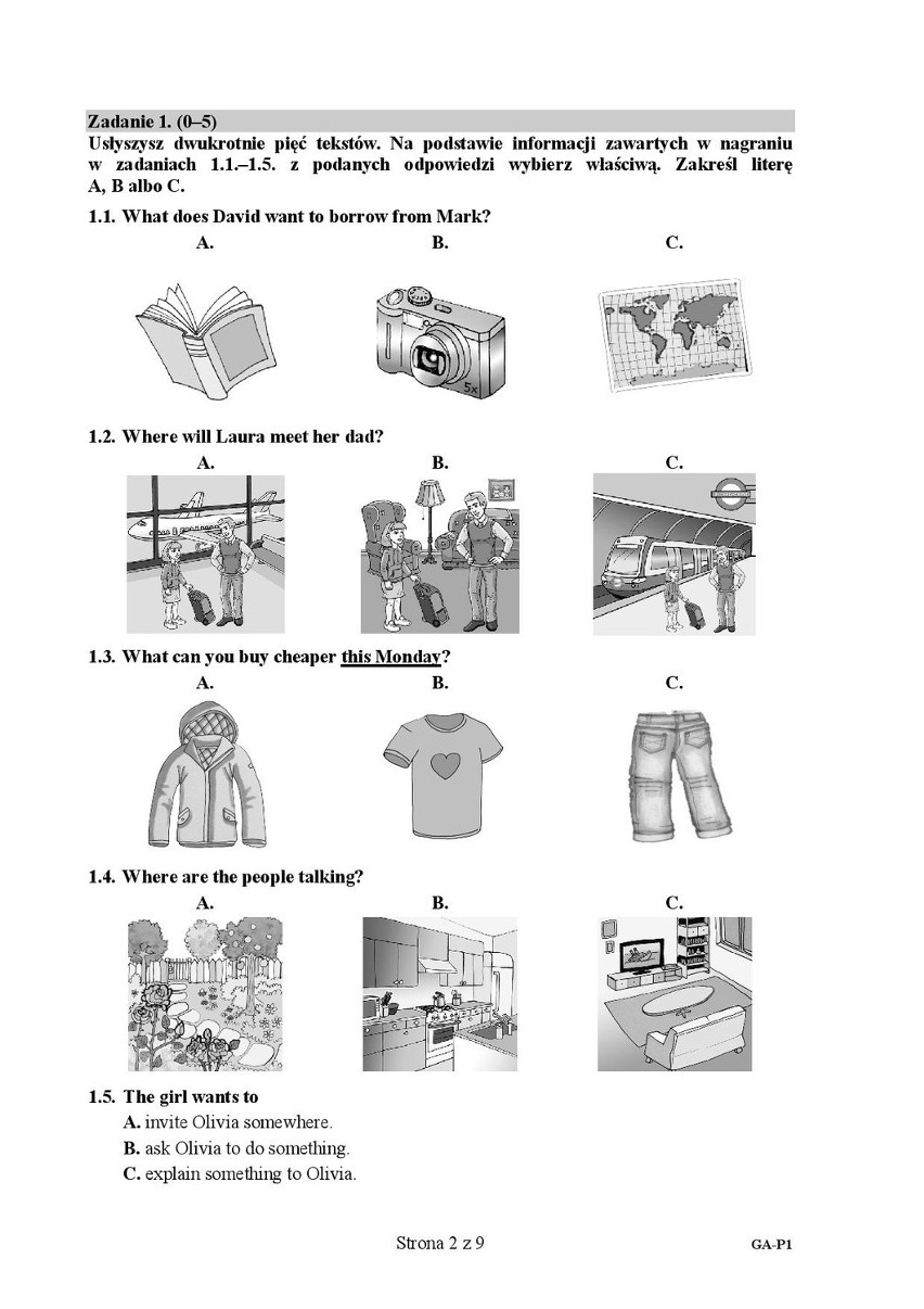 Egzamin gimnazjalny 2016. Angielski podstawowy (ARKUSZE)