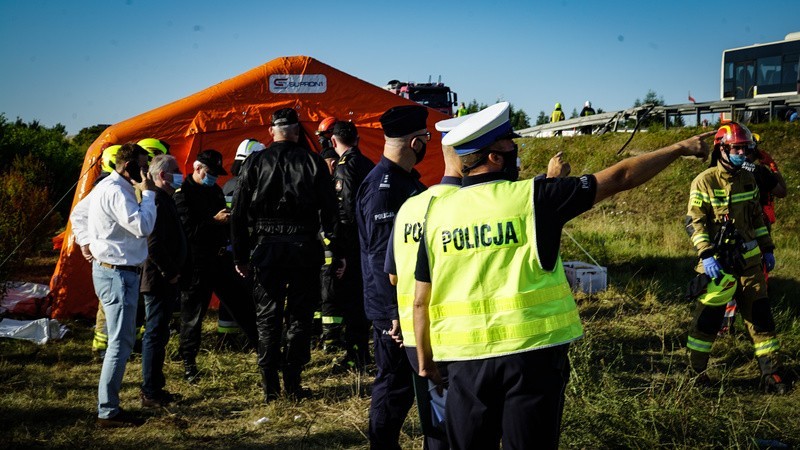 Poszkodowani w wypadku na autostradzie A1 koło Tczewa w pomorskich szpitalach. 1 osoba w ciężkim stanie. Większość pacjentów już wypisana