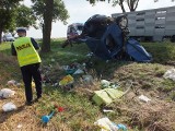 Wypadek pod Głogowem. Renault wjechało w ciężarówkę ze świniami. Jedna osoba nie żyje (FOTO)