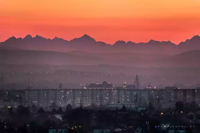 Zdjęcie Tatr widzianych z okolic Zielonek.