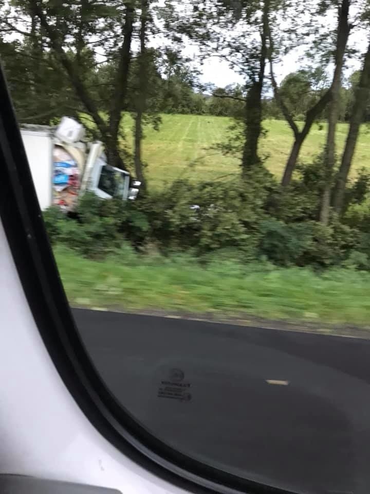 Targonie- Wity. Bus uderzył w drzewo. Kierowca zakleszczony w pojeździe [ZDJĘCIA]