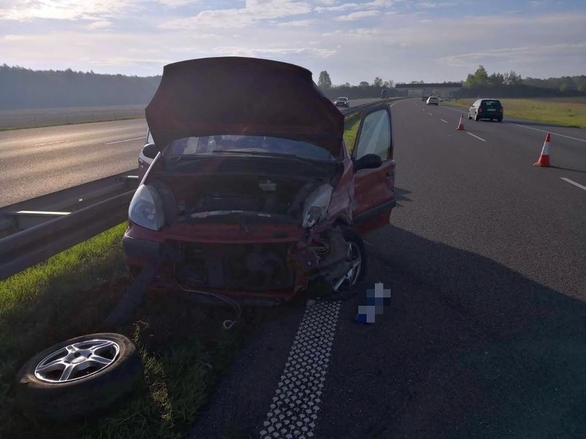 Zdarzenie miało miejsce na 214. kilometrze na jezdni w...