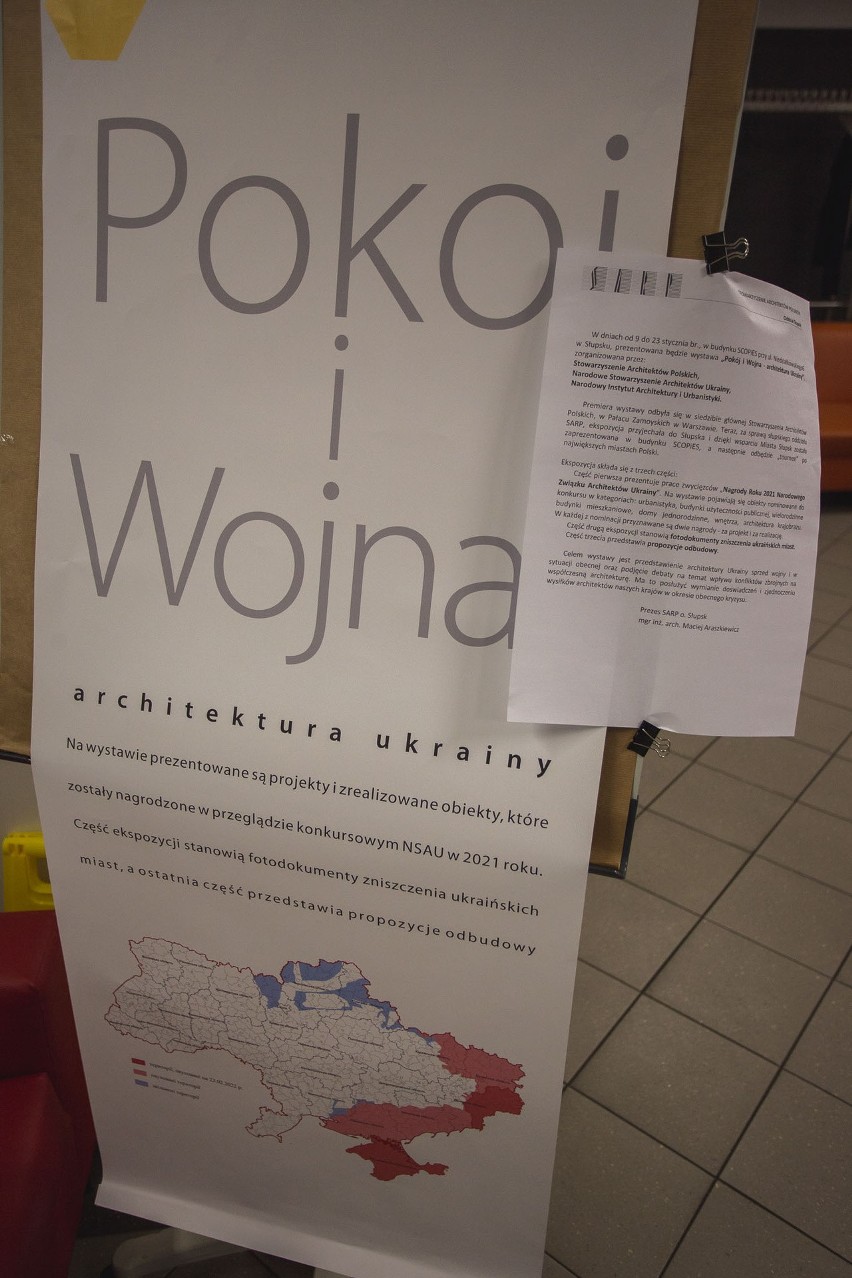 Pokój i wojna w Słupsku. Otwarto wyjątkową wystawę prac ukraińskich architektów
