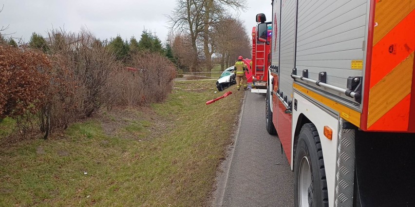 Wypadek na DK 6 w Sąborzu.