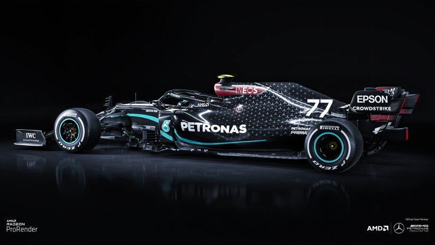 AMD wspólnie z The Pixelary stworzyło realistyczne rendery najlepszego bolidu minionego sezonu F1 Mercedesa-AMG F1 W11 EQ Performance