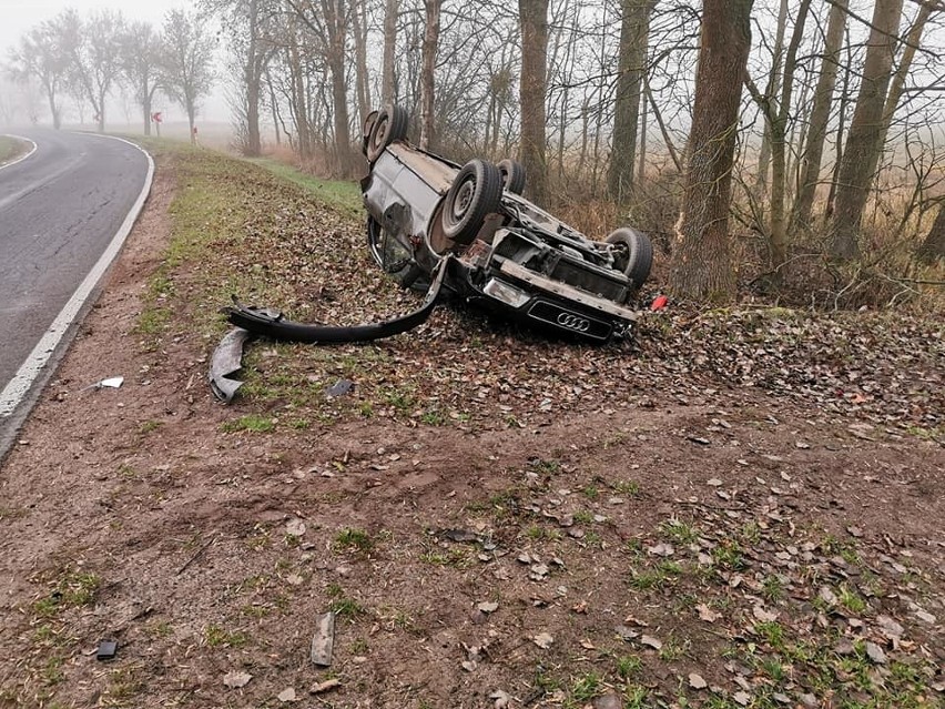 Zaręby. Wypadek na trasie Myszyniec - Chorzele. Auto...