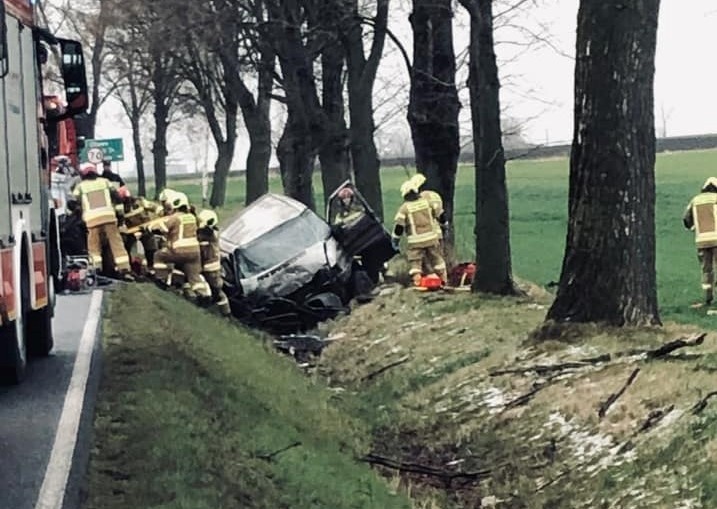 Wypadek na drodze Strzelin - Oława 1.04.2022