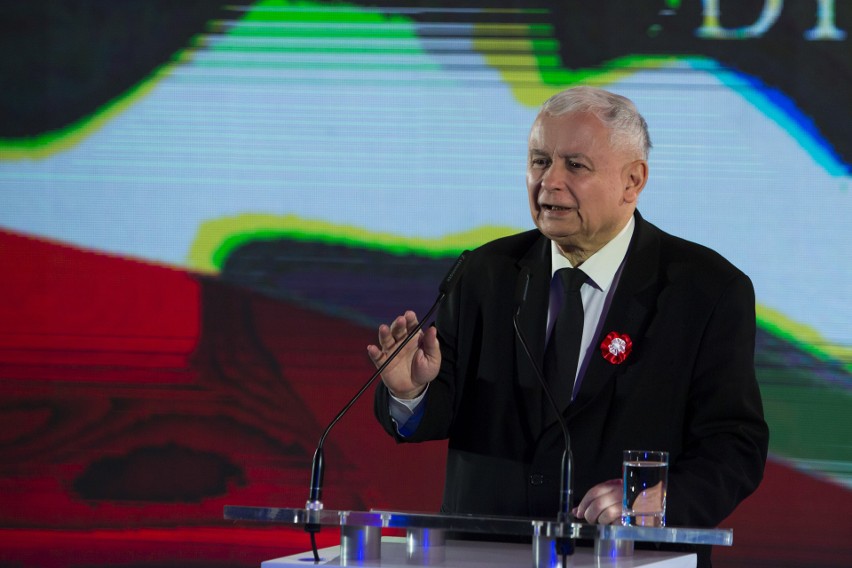 Jarosław Kaczyński na spotkaniu patriotycznym w Krakowie