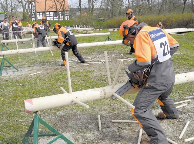 Zawodnicy rywalizowali m.in. w okrzesywaniu, czyli precyzyjnym obcinaniu gałęzi drzewa. 